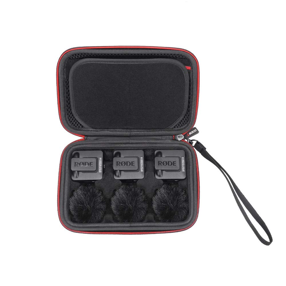 RLSOCO Case for RØDE Wireless ME/Rode Wireless GO 2/3 Compact Wireless Microphone,Hard Protective Storage Carrying Case and Scratch Protection,Drop-Proof - Black