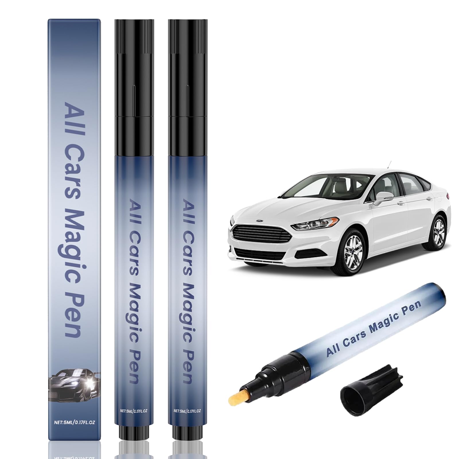 Photo 1 of 2 Pcs Car Scratch Remover Pen, All Color Paint Repair Pen for Vehicles – Fast Repair for Scratches, Door Dings & Chips, Universal Fit, Waterproof Magic Touch Up Pen