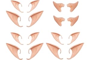 Kbraveo 8 Pair Latex Dress Up Ears,Elven Masquerade Vampire Fairy Ears for Any Themed Party,3 Styles