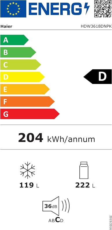 Haier 2d 60 series 3 hdw3618dnpk - geladeira combi, funções inteligentes, conexão wifi, motor inversor, gaveta de zona de umidade, total no frost, suporte para garrafas, largura 60cm, 341l, iluminação led, aço inoxidável
