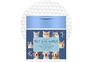 Dog Eye Wipes Gently Remove Tear Stain, Debris and Discharge. Pet Eyes Cleaner Wipes for Dogs & Cats, Remove Crust, Mucus. So
