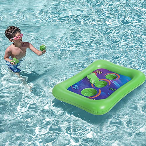 Inflatable Pool Toss Games Floating Cornhole Toss Set CornToss Board