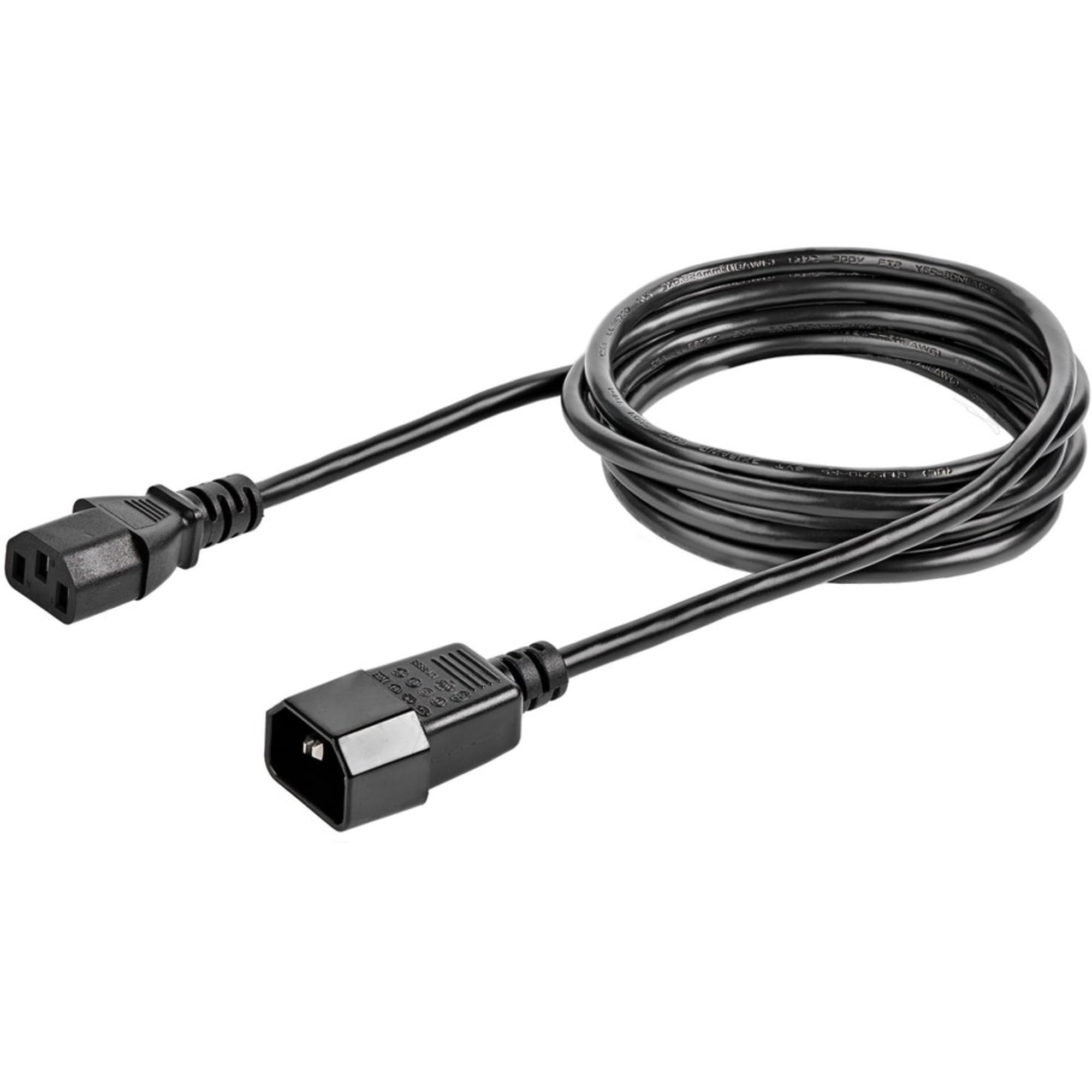 StarTech.com 6ft (2m) Power Extension Cord, C14 to C13, 10A 125V, 18AWG, Computer Power Cord Extension, IEC-320-C14 to IEC-320-C13 AC Power Cable Extension for Power Supply, UL Listed (PXT100)