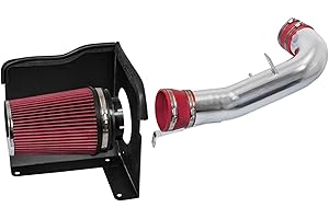 Cold Air Intake System with Heat Shield Kit + Filter Combo RED Compatible For 07-08 Escalade Avalanche Silverado Suburban Che