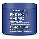 BodyHealth PerfectAmino Powder - BCAA and EAA Powder for Pre and Post Workout - Amino Acid Energy Drink for Men and Women to Support Lean Muscle and Recovery - Lemon Lime - 30 Servings