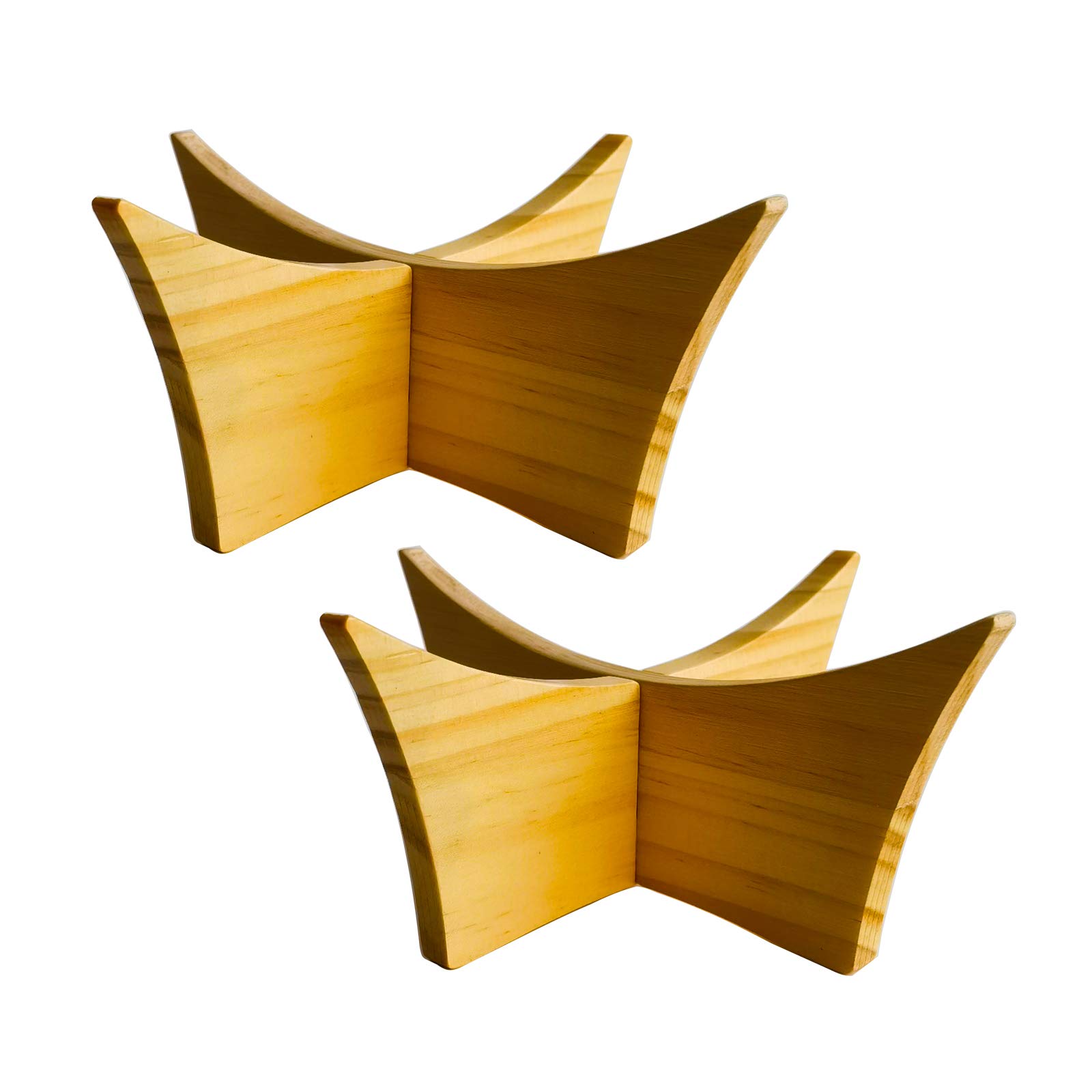 LuxRound Ball Stand Ball Display Rack Stand Holder for Football, Basketball, Volleyball, Soccer, Made of Solid Wood, 2pcs for Trophy Autograph