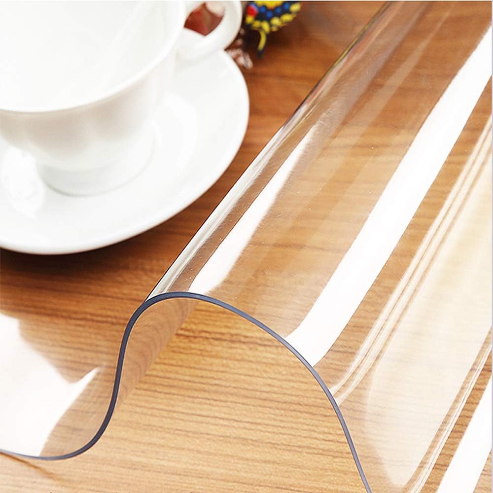 Clear Plastic Table Cover Protector - Rectangular Vinyl Roll for use as Kitchen Dining Room Table Cloth, Desk Pad, Kitchen and Floor Mat, Outdoor Party Tablecloth, Picnic Mat, Carpet Cover (60"x36"): Kitchen & Dining