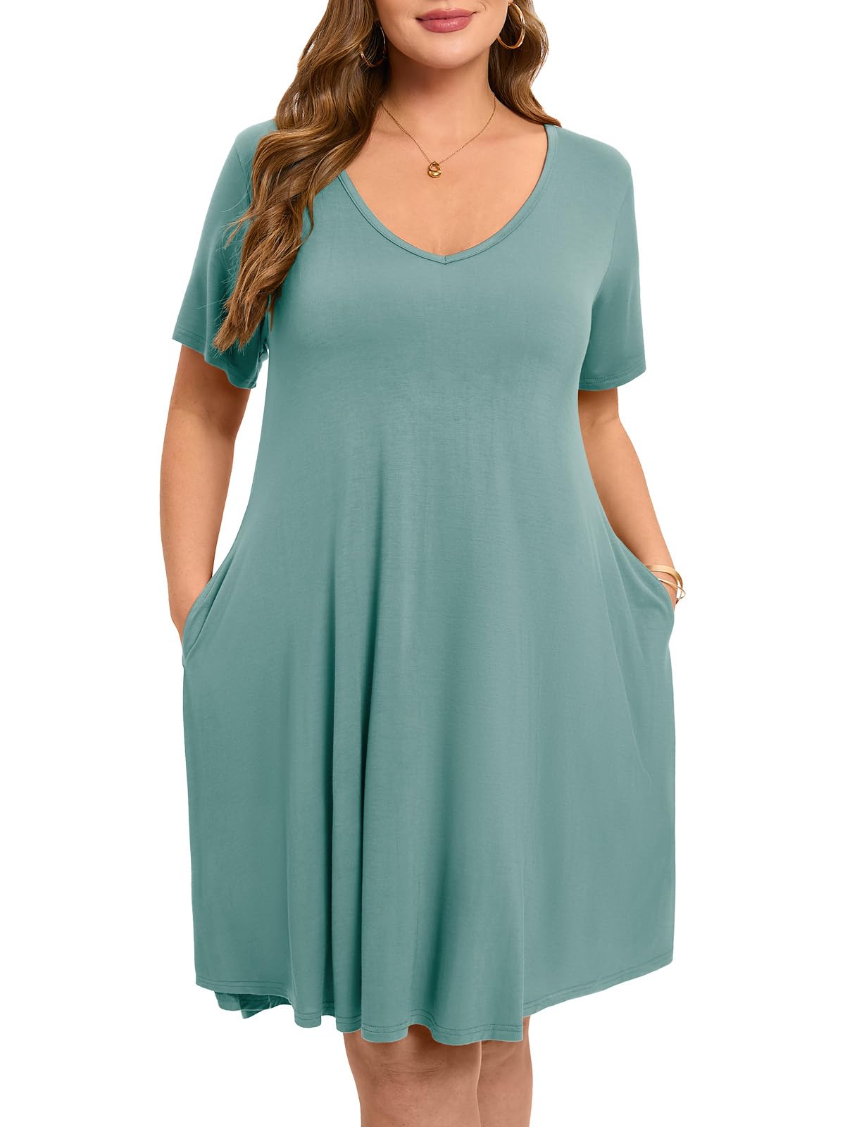 Women's Plus Size Swing Dresses Midi Dress Women's Plus Size  Swing Dresses Womens Plus Size
