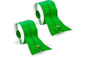 Peel and Stick Zipper 2 Pack - Heavy Duty - Dust Barriers, Construction, Containment by KP Operating Supply 7ft x 3in - Green