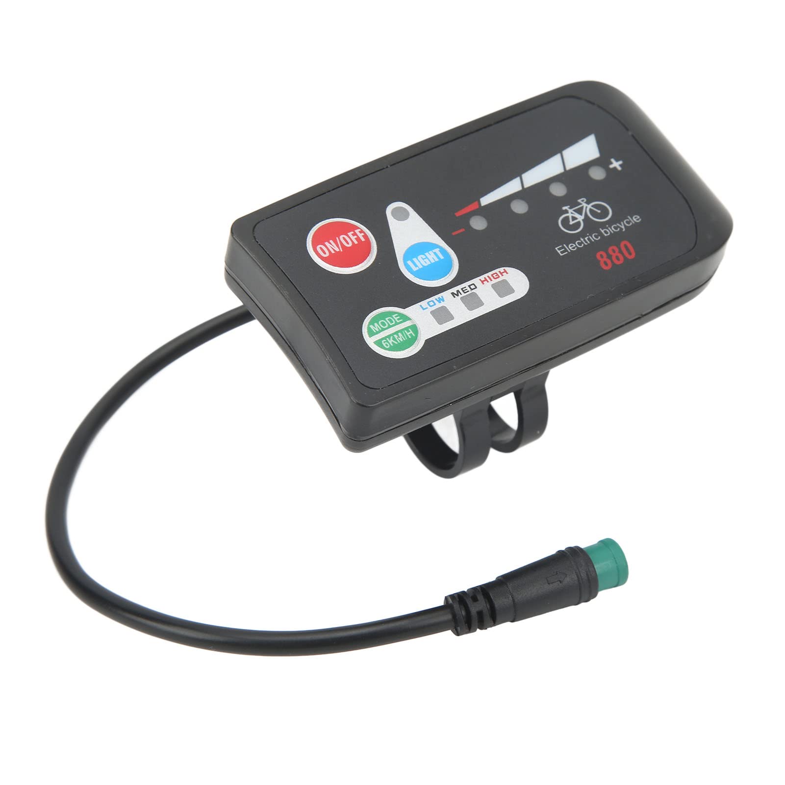 SPYMINNPOO Electric Bike LCD Display, Bike Display Meter ABS Lightweight LED Display Meter With Waterproof Connector for Electric Bike Modification Accessories(#1)