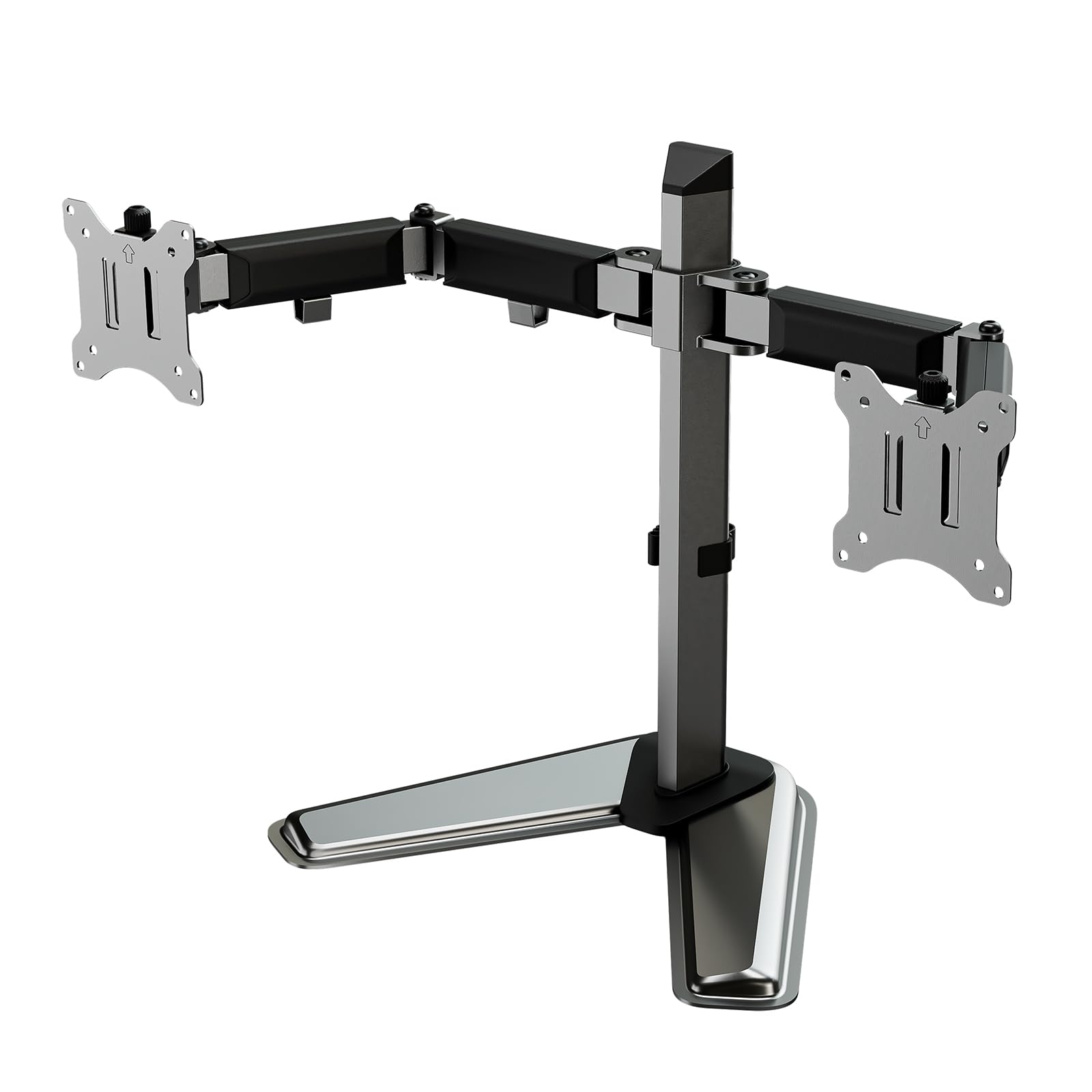 Photo 1 of WALI Dual Monitor Stand for Desk, Computer Monitor Stands for 2 Monitors up to 32inch inches, Dual Monitor Mount Fits up to 19.8lbs, Free Standing Full Motion Dual Monitor Arm for Desk (MF002N), Black