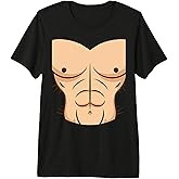 Halloween Muscle Torso Funny Bare Chest Design, Fake Abs Premium Tri-Blend T-Shirt