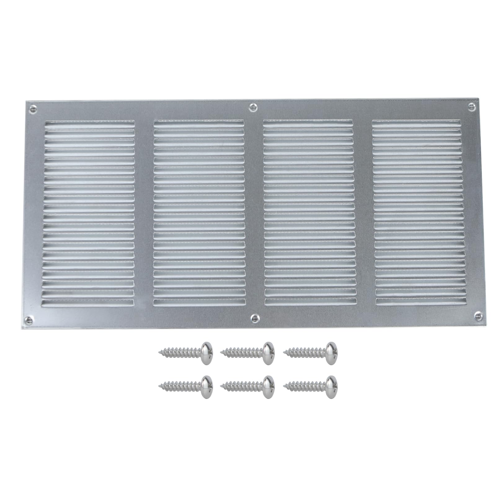 View 1 of 1 Pack White 16" x 8" Inch Steel Return Air Grilles Fits 16x8 Duct Opening Stamped Steel Return Air Grille Vent Cover Grille for Sidewall and Ceiling(with 6 Screws) with Insect Protection Screen