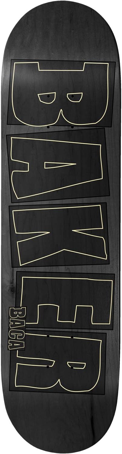 Baker Skateboards Sammy Baca Brand Name Stroke Black Skateboard Deck - 8.25" x 32"