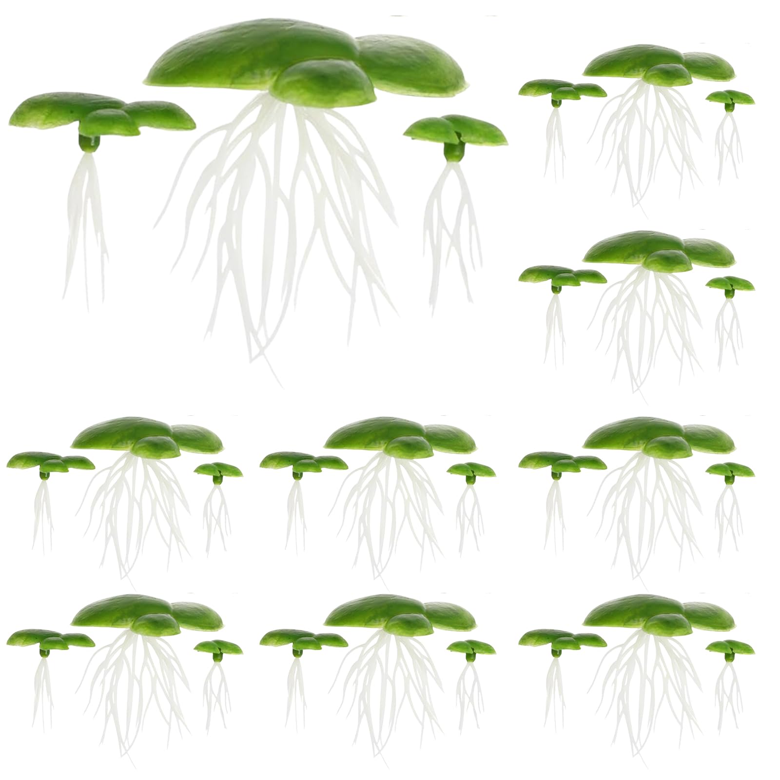 Amexo 36 Pack Artificial Floating Duckweed, Fish Tank Simulation Duckweed Floating Aquarium Plants Landscape Duckweed for Aquarium Fish Tank Scenery Decoration