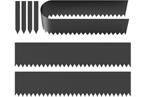 mestyl Landscape Edging, 46" X 8" Metal Garden Edging(3 PCS) with Landscape Edging Stakes, 138" Total Landscape Edging Border for Garden Yard No Nails Needed, Easy Install, Black Garden Edging