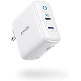 USB C Charger, Anker 40W 2-Port PIQ 3.0, PowerPort III Duo Type C Foldable Fast Charger, Power Delivery for iPhone 15/15 Plus