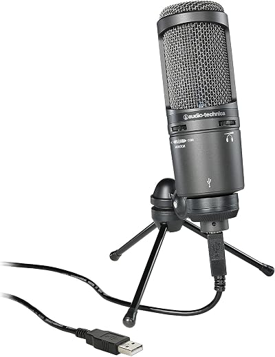 Audio-Technica AT2020USB+ Cardioid USB Condenser Microphone Grey