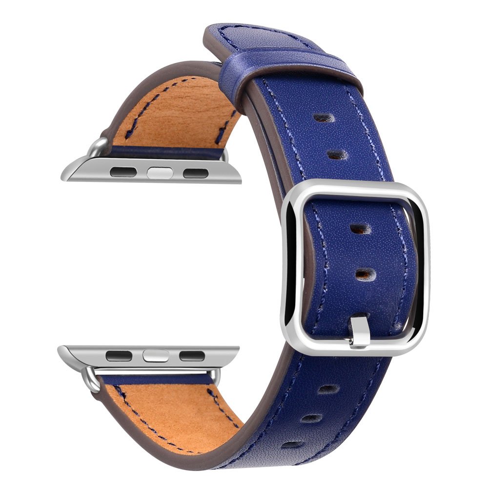 Apple Watch Band 42mm - Genuine Leather iWatch Band Replacement for Apple Watch Series 3/2/1 (Blue)
