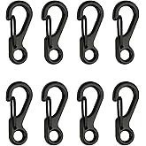 8-PCS Stainless steelMini SF Carabiner Clips Tiny Spring Snap Hook Keychain Clasps EDC Small Hanging Buckle for Backpack Camping Bottle Using Accessories Paracord Tactical Survival Gear