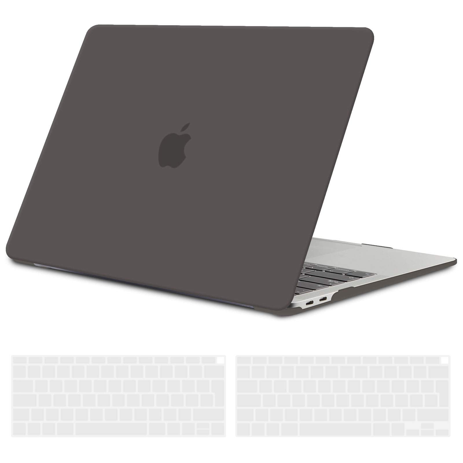 TECOOL Case compatible with MacBook Air M1 & MacBook Air 13 inch Retina 2020 2019 2018 (A2337 A2179 A1932), Ultra-Thin Snap On Hard Shell Cover & UK EU Keyboard Protector, Frosted Grey (Matte)