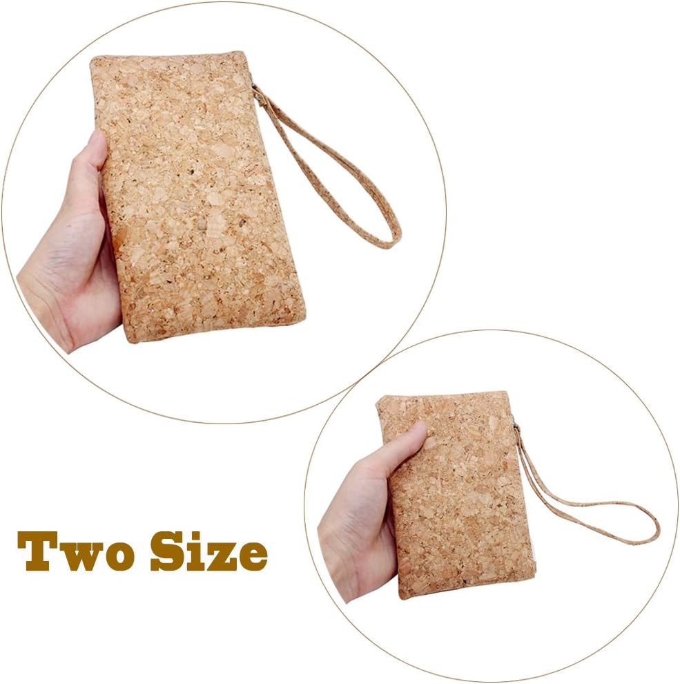 Boshiho Vegan Cork Clutch Bag, Cork Wallet Purse Handbags Clutch 2 in 1 Eco Friendly Slim Wallet Pencil Pen Holder Bag - Image 3