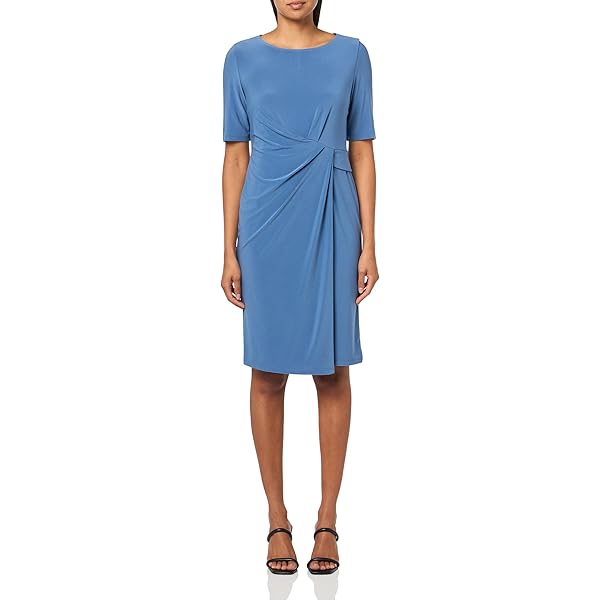 kasper blue dress Kasper Women's Soft V-Neck Tiered Midi Dress - Royal