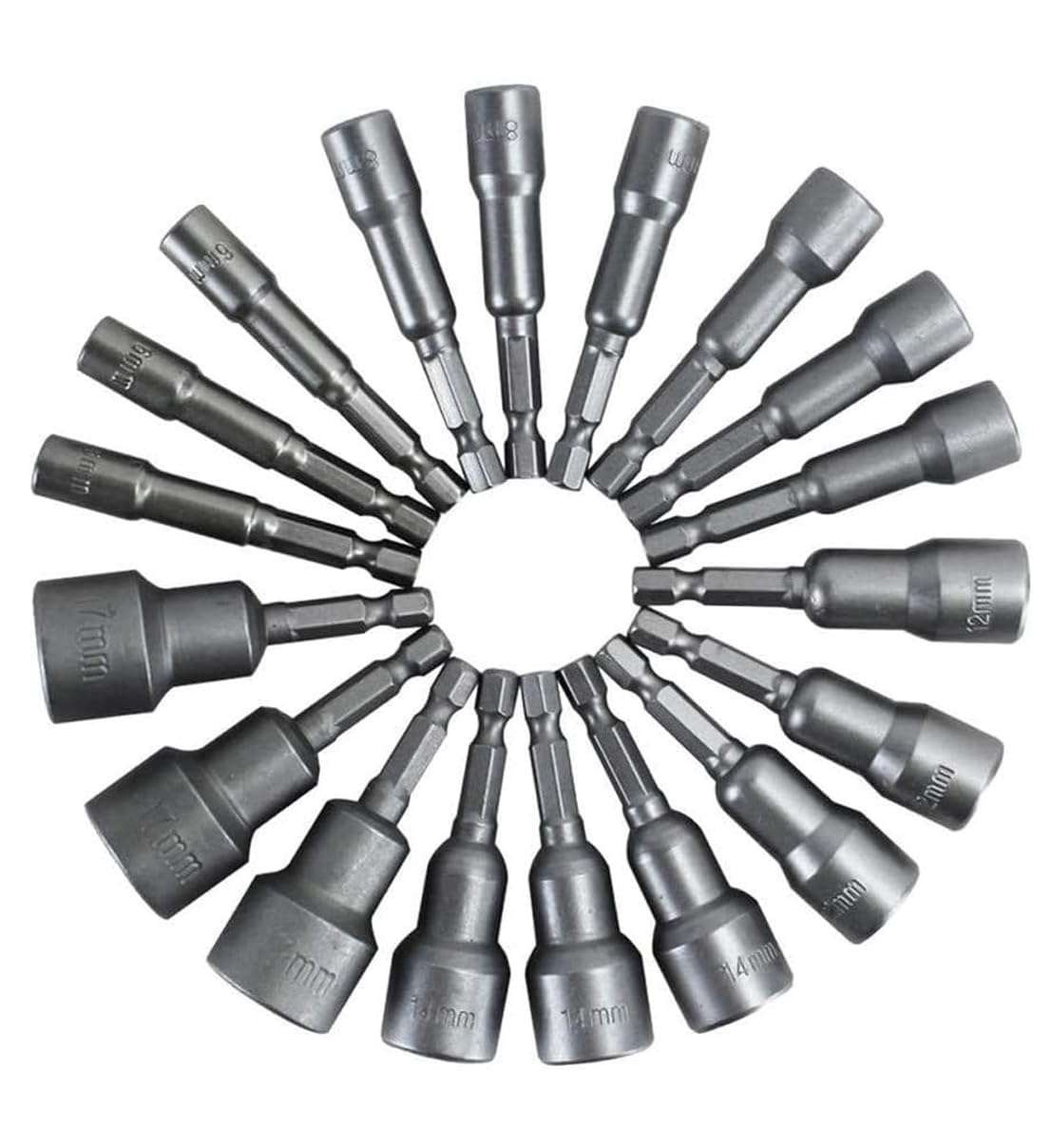 10 Pcs Magnetic Hexagon Socket, 6-19mm Hex Shank Magnetic Nut Setter Driver, Hex Drill Bits,1/4 Inch Magnetic Drill Bit Set, Used to Electric Screwdriver Handle Tools