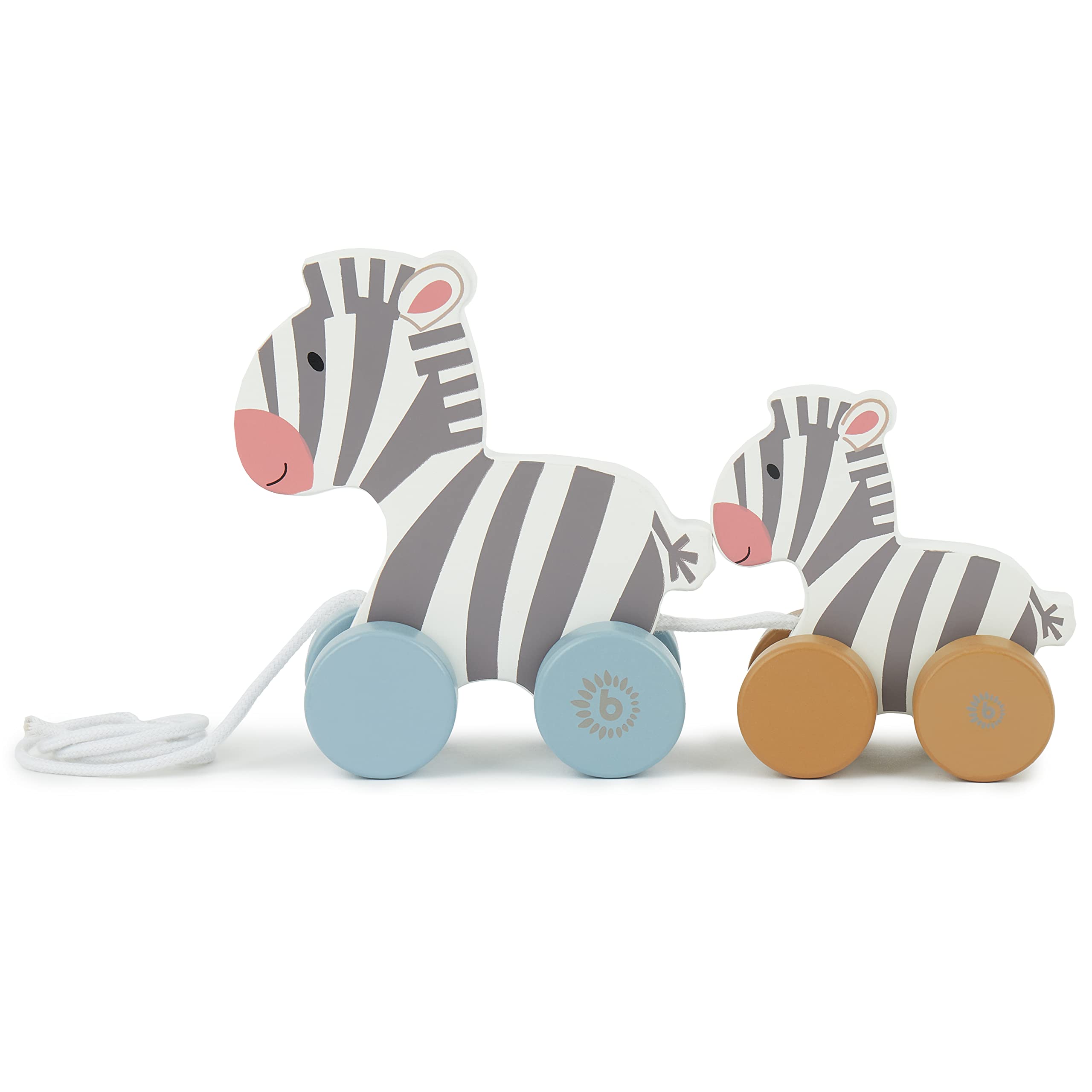 Bieco Wooden Zebra Pull Along Toy - Baby Toddler Toy 1 Year Old + - Classic Wood Pull First Walking Baby Gift