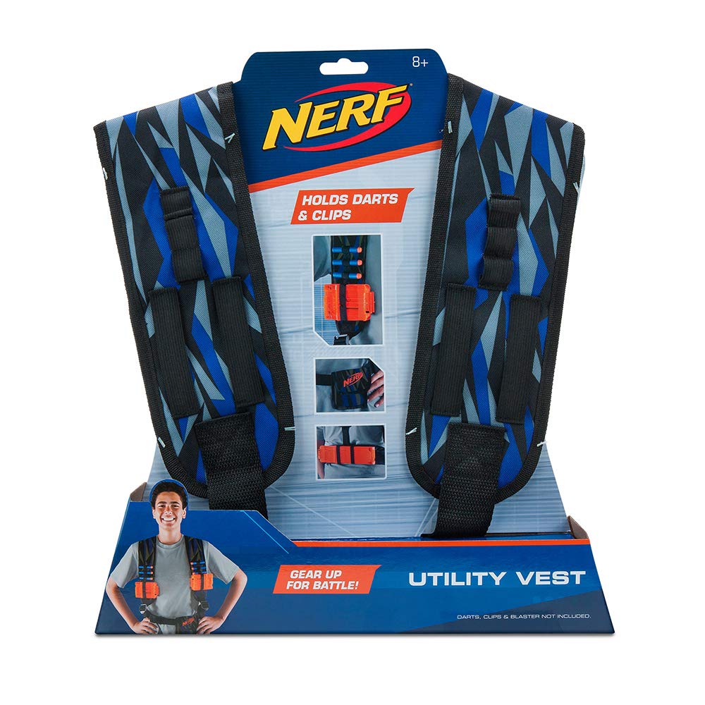 Nerf Elite Utility Vest, Tiger, NER0155, Blue and Grey, Single