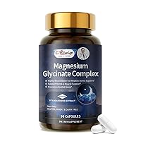 Alliwise Magnesium Glycinate Complex, High Absorption Vegan Magnesium Supplement for Women and Men, Sleep Support* Promotes Relaxation, Heart, Muscle & Bone Support*, Gluten, Dairy and Soy Free -90 ct