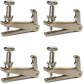 Jiayouy 4Pcs Violin Fine Tuners 3/4-4/4 String Adjuster Fine Tuner Violin Parts Silver
