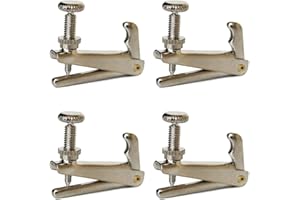 Jiayouy 4Pcs Violin Fine Tuners 3/4-4/4 String Adjuster Fine Tuner Violin Parts Silver