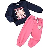 Little MISS Sassy Fall Outfits for Toddler Girl Boy Long Sleeve Smile Face Sweatshirt Top Sweatpants Clothes Set Sweatsuit