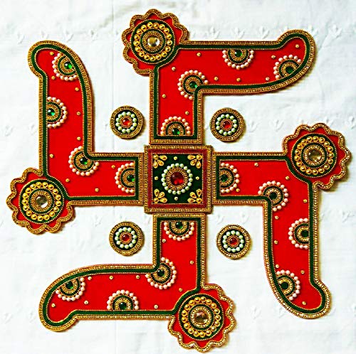 Buy Hand Crafted Decorative Diwali Swastik Rangoli Set Multi
