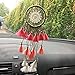 Artilady Small Dream Catcher for Cars - Bohemian Mini Dream Catchers for Cars Rear View Mirror Hanging Decoration (pink)