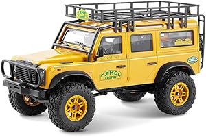 SVERTIBO FMS FCX24M 1/24 RC Crawler RTR, Land Rover Family Camel Trophy Edition Licensed RC Truck, 4WD Off-Road RC Rock Crawler 2.4Ghz RC Car Model for Adults (Defender 110)