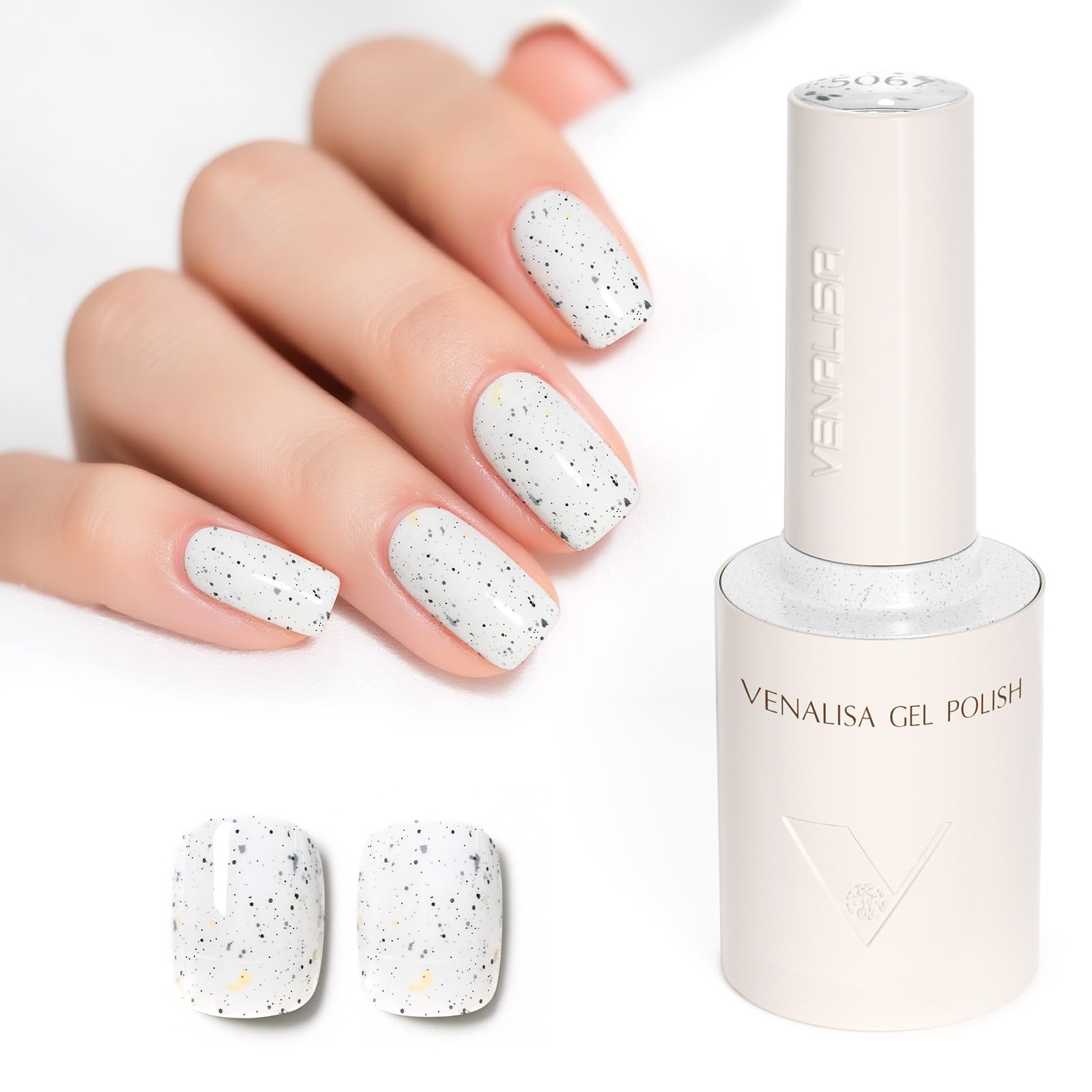 Photo 1 of VENALISA Eggshell Effect White Glitter Gel Nail Polish 1 Pcs 10ML Soak Off Salon Manicure DIY at Home Nail Art For Girls Women