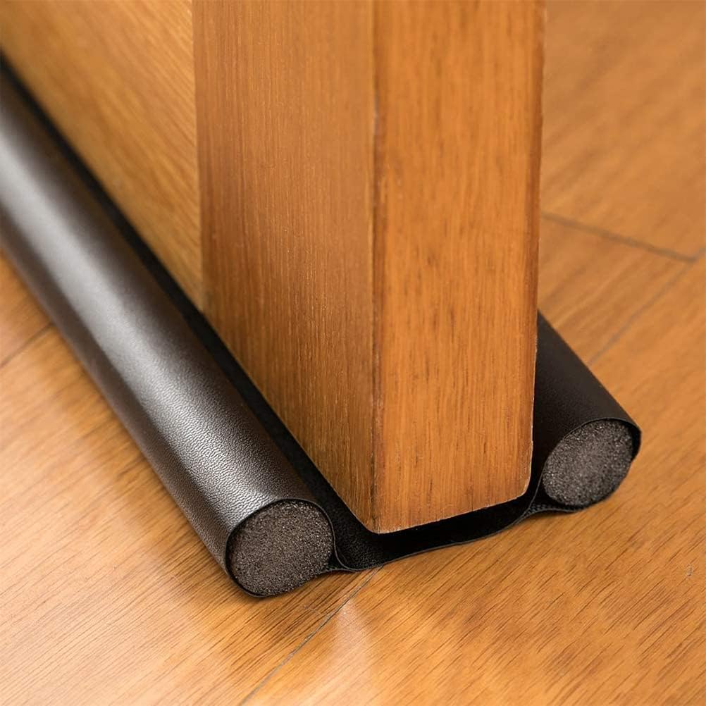 Draft Stoppers - Under Door Draft Stopper,Twin Draft Stopper,Pest Isolation Waterproof Door Bottom Seal Strip (#Black)