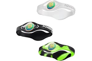 POWER·BALANCE Power Balance the Original Genuine Performance Wristband, Silicone rubber Wristbands Bracelets sports bracelet wristband for men women, power 3 pack bangles, safe Waterproof Lightweight durable, size of M+M+L（M 19.0CM/L 20.5CM)