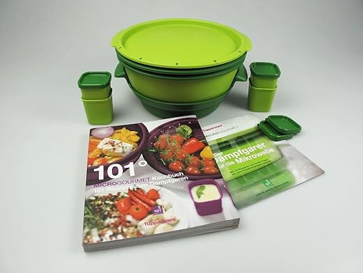 Tupperware Microondas Micro Gourmet verde, moldes (4), libro de ...
