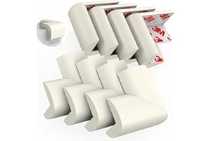 GLOVAL BABY Baby Proofing Corner Guards, 8 Pack Pre-Taped Table Corner Protector for Baby, Soft Rubber Foam Furniture Corner Bumper Guards for Fireplace, Table, Stair, Cabinet (White)