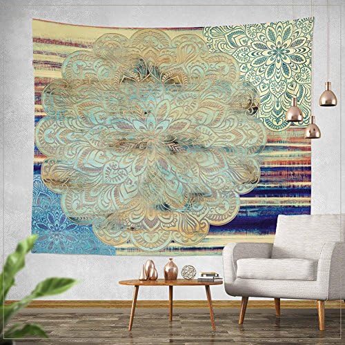 Jescrich Indian Bohemian Tapestry Wall Hanging Large Floral Psychedelic Mandala Tapestries for Dorms (L, 7#Snowflake)