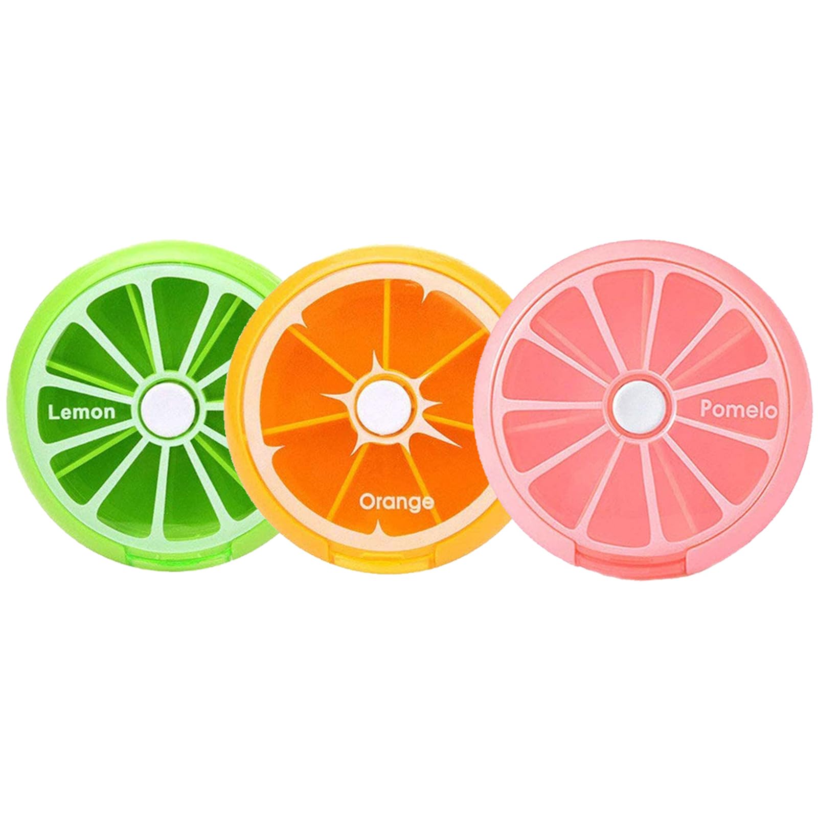 INVODA 3PCS Weekly Pill Organizer 7 Day 3 Times a Day Large Daily Pill Cases for Pills Vitamin Fish Oil Supplements Container (Orange＋Green＋Pink) — image 1