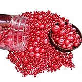 Edible Red Sugar Pearls Candy Sprinkles