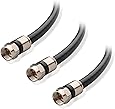 Cable Matters 3-Pack, CL2 In-Wall Rated (CM) Quad Shielded RG6 Coaxial Patch Cable in Black 3 Feet