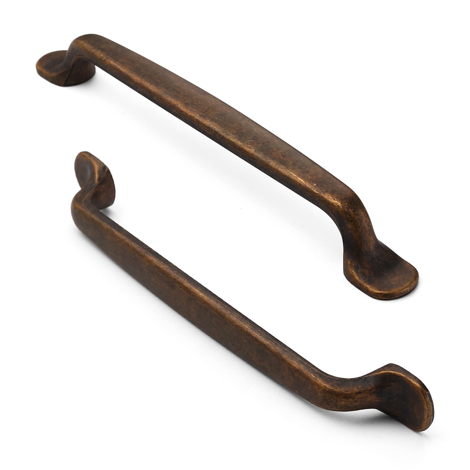 FURNIWARE 5Pack Antique Brass Kitchen Cupboard Handles, Cabinet Hardware Drawer Appliance Pulls, Kitchen Cabinet Door Handles Pull,Drawer Wardrobe Handles,Brass- 6.3 Inch(160mm) Hole Center