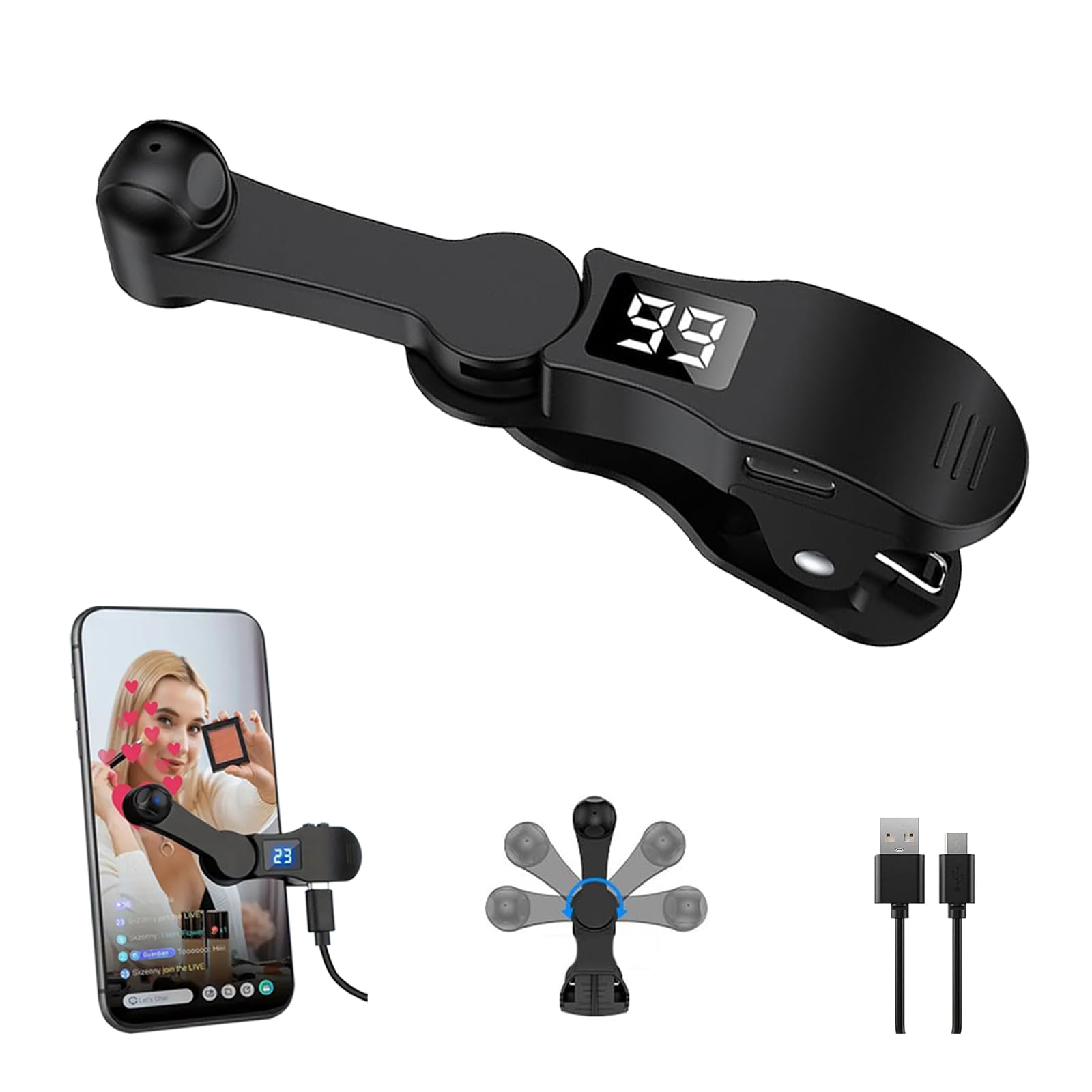 Photo 1 of Aylthyo Auto Clicker for Smart Phone, Phone Screen Device Speed Clicker for iPhone iPad Apps, Fast Click Simulation Finger Continuous Click for Tiktok, Live Broadcasts Likes, Lightning Deal, Reward Task, Plug and Play(Black)