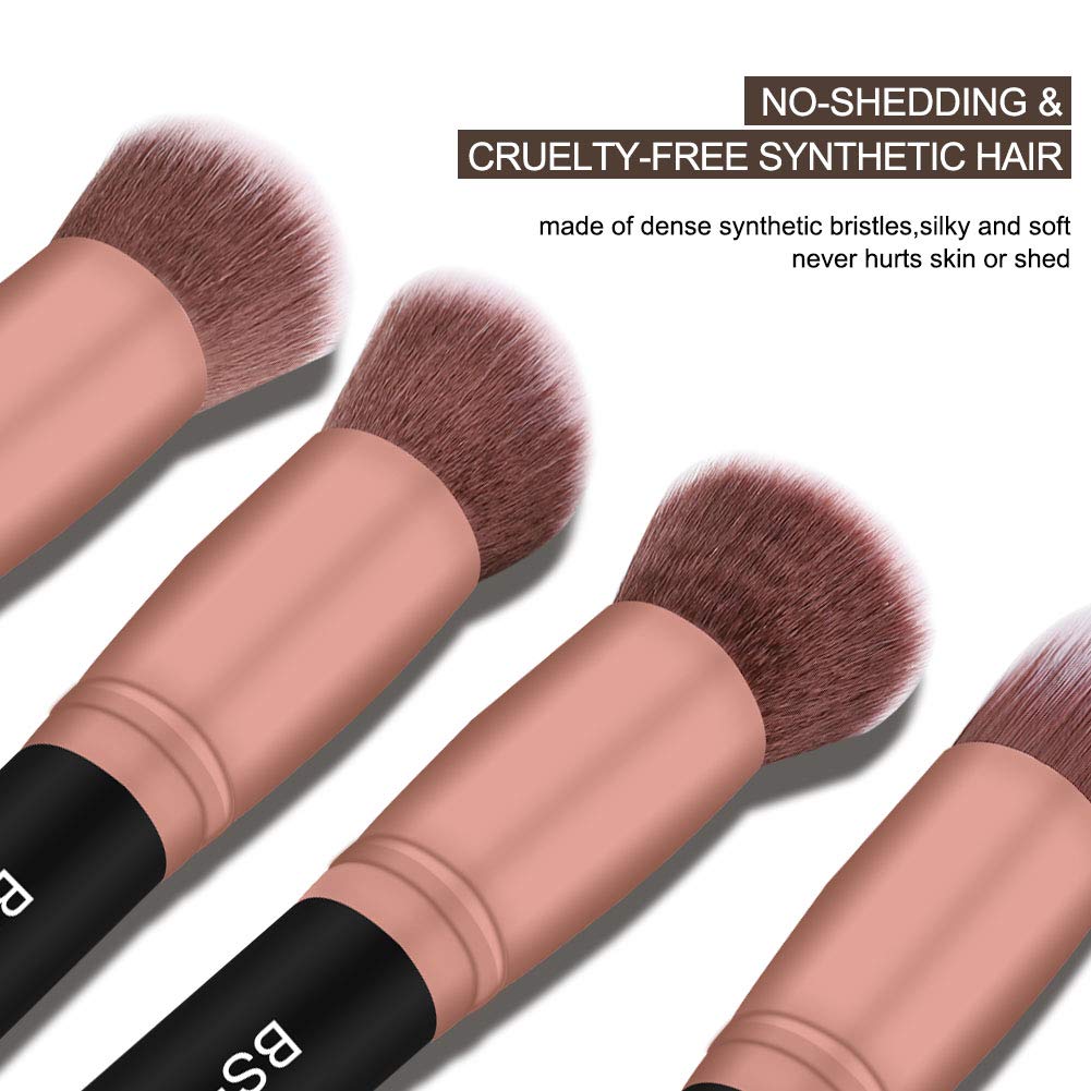 BS-MALL Makeup Brushes 18pcs Premium Synthetic Professional Eye Brushes Kit for Blending Eyeshadow Concealer Eyeliner Eyebrow(Rose Gold): Beauty