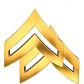 Corporal Chevrons Collar Brass Pins -Set of 2 Rank Insignia Police Military Uniform Pins. Choose: Gold, Silver, or Matt Black